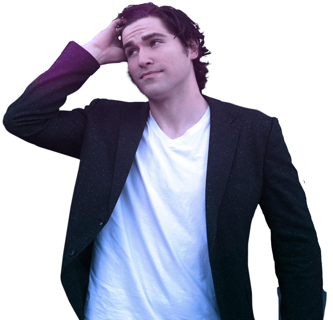 Seth Tippetts brushing his hair back with his hand